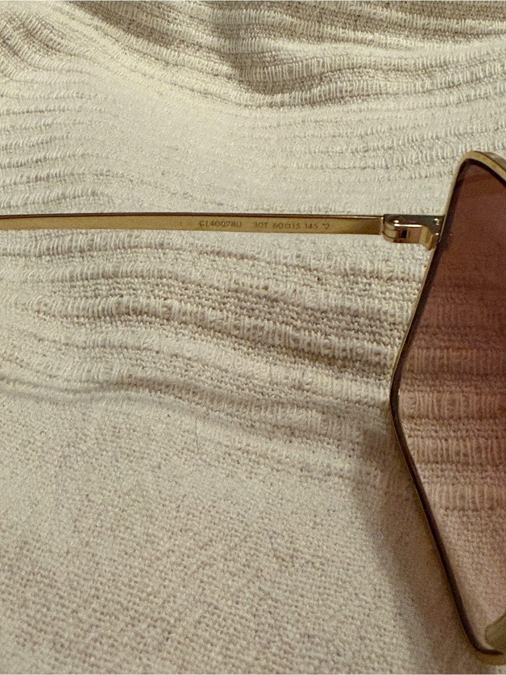 Authentic Celine Gold Metal Sunglasses with Rose-Tinted Lenses - Picture 3 of 8